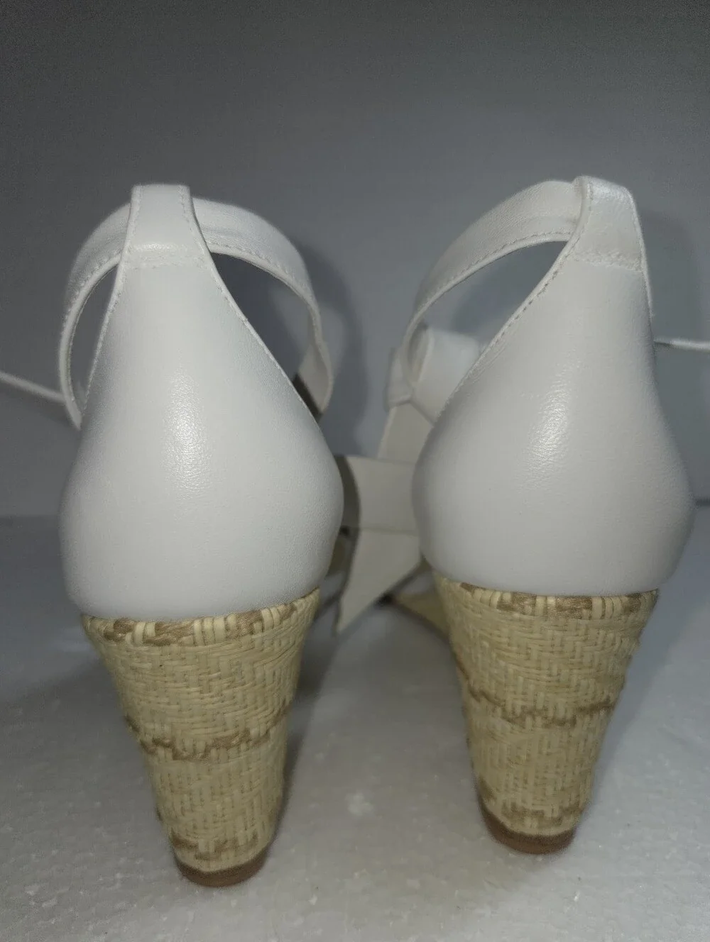 Alexandre Birman Clarita White Leather Espadrille Wedge Sandals EU 36